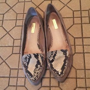 Louise et Cie snakeskin and suede flats